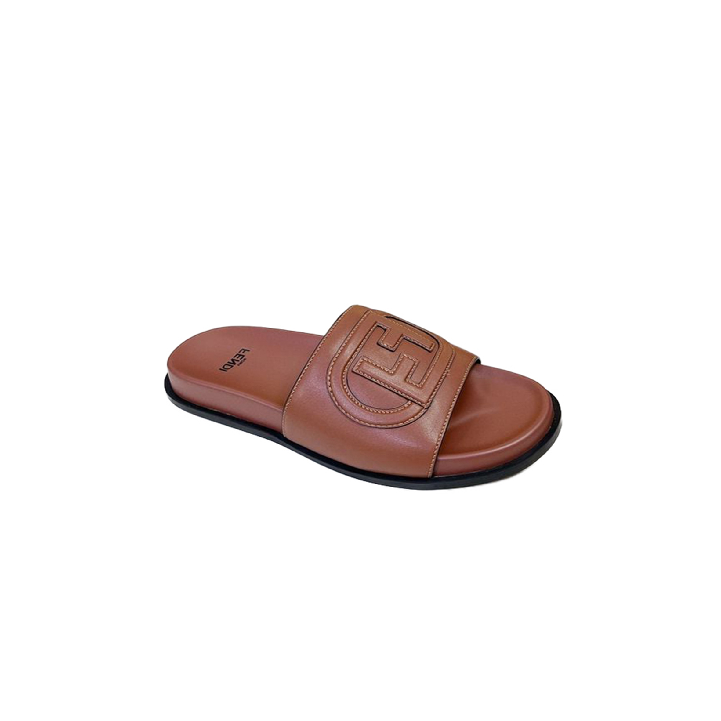FENDI LEATHER BROWN SANDALS 